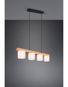 Lampadario Sospensione Legno 4 Paralumi Bianchi Cameron Trio Lighting - Samnite