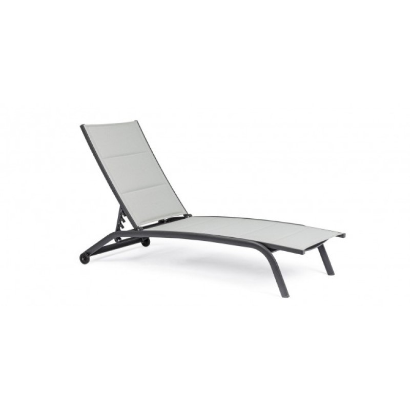 Lettino in alluminio Cleopas antracite con ruote - Samnite