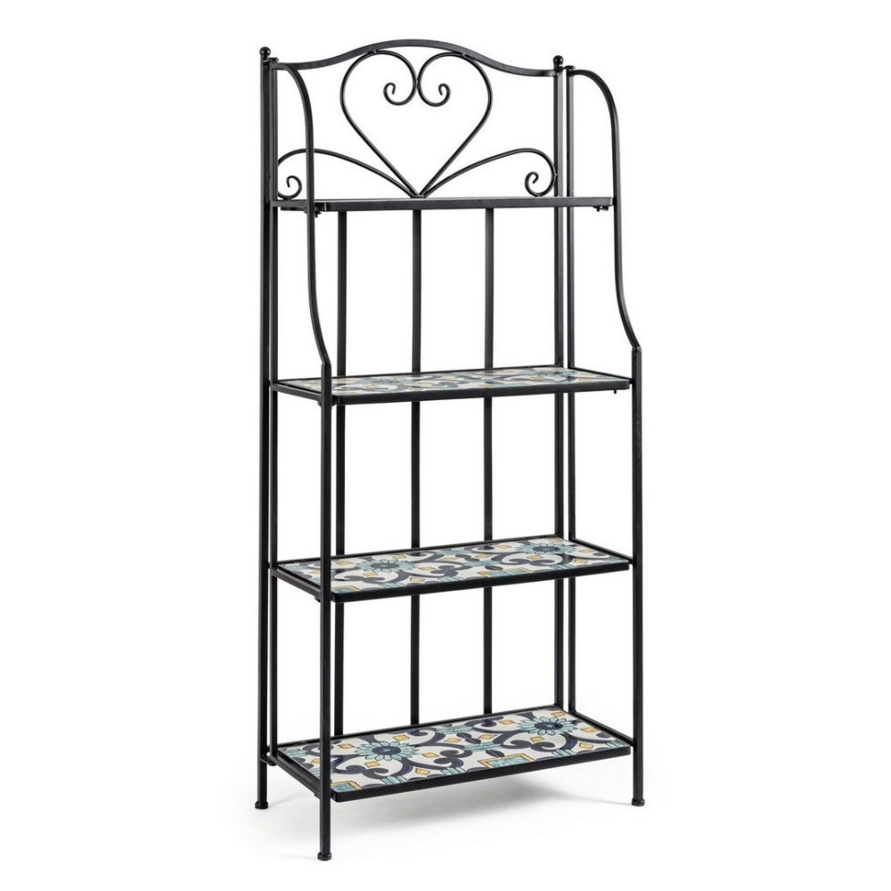 Libreria pieghevole Positano 4 piani in metallo stile country cm 57x28x133h - Samnite