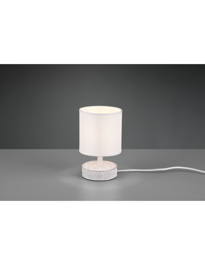 Lumetto Bianco Moderno Ceramica Paralume Tessuto Marie Trio Lighting - Samnite