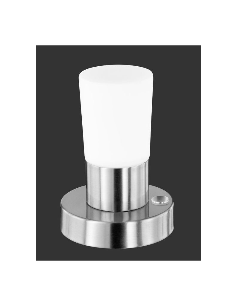 Lumetto Lampada Da Tavolo Led Touch Cristo Vetro Bianco Ø11 cm Trio Lighting - Samnite