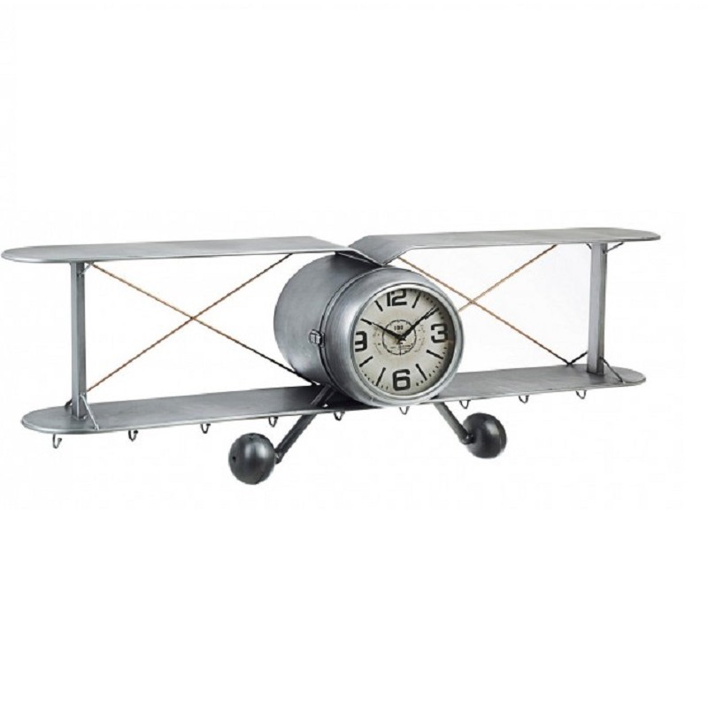 Orologio parete Charles 9 ganci 129x22x40h cm - Samnite