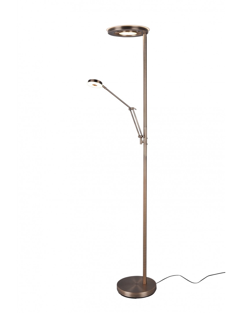 Piantana Led Moderna Con Luce Spot da Lettura Dimmerabile Barrie Ottone Trio Lighting - Samnite