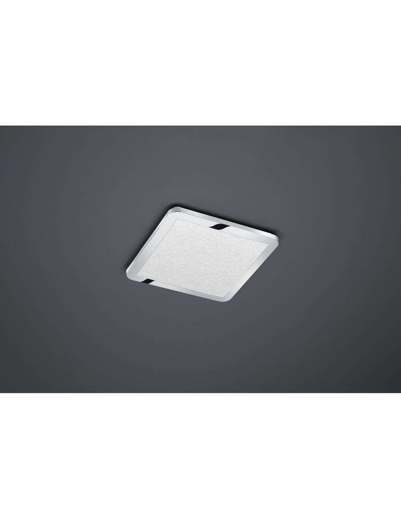 Plafoniera Quadrata Cesar Led Dimmerabile Cromo IP44 30x30 cm Trio Lighting - Samnite