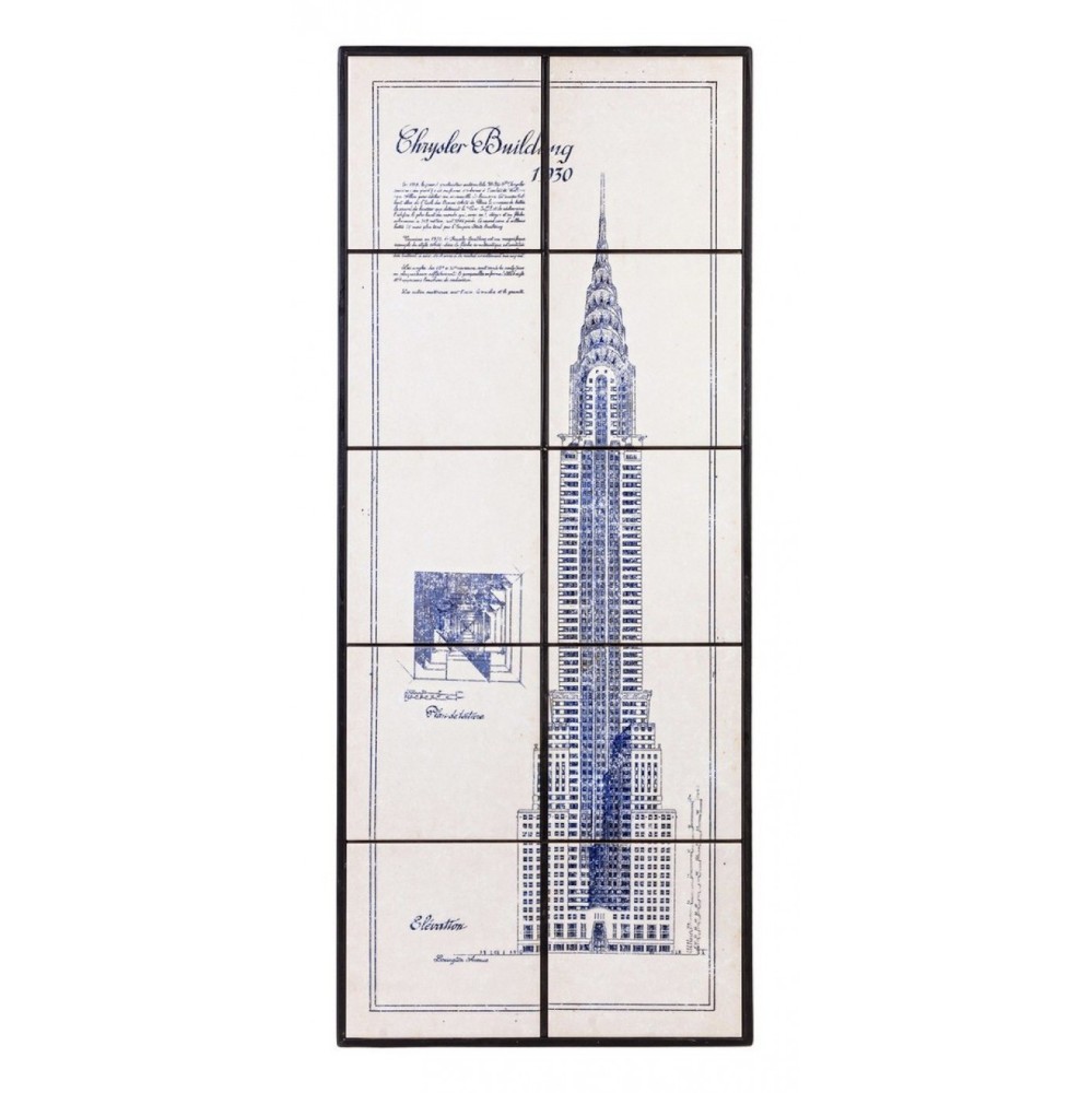 Quadro Chrysler building in legno e piastrelle di ceramica 43x104x400h cm - Samnite