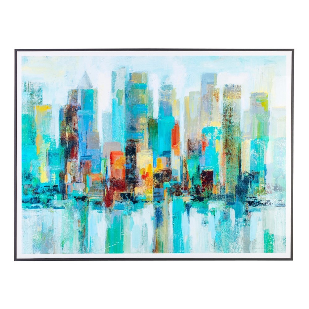 Quadro skyline city con cornice cm 120x90 - Samnite