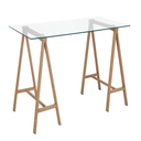 Scrivania moderna Alchimia con piano in vetro 140x70x76h cm - Samnite