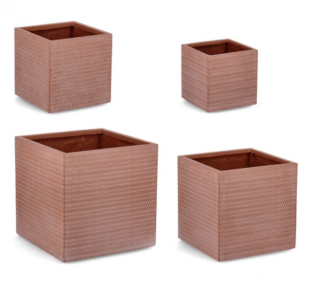 Set4 P.Vaso Tressage Qu Terracotta - Samnite