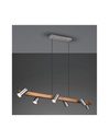 Sospensione Isola Legno 6 Spot Nichel Cilindrici Orientabili Marley Trio Lighting - Samnite