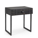 Tavolino nero 1 cassetto in legno stile industriale 50x35x55 - Samnite