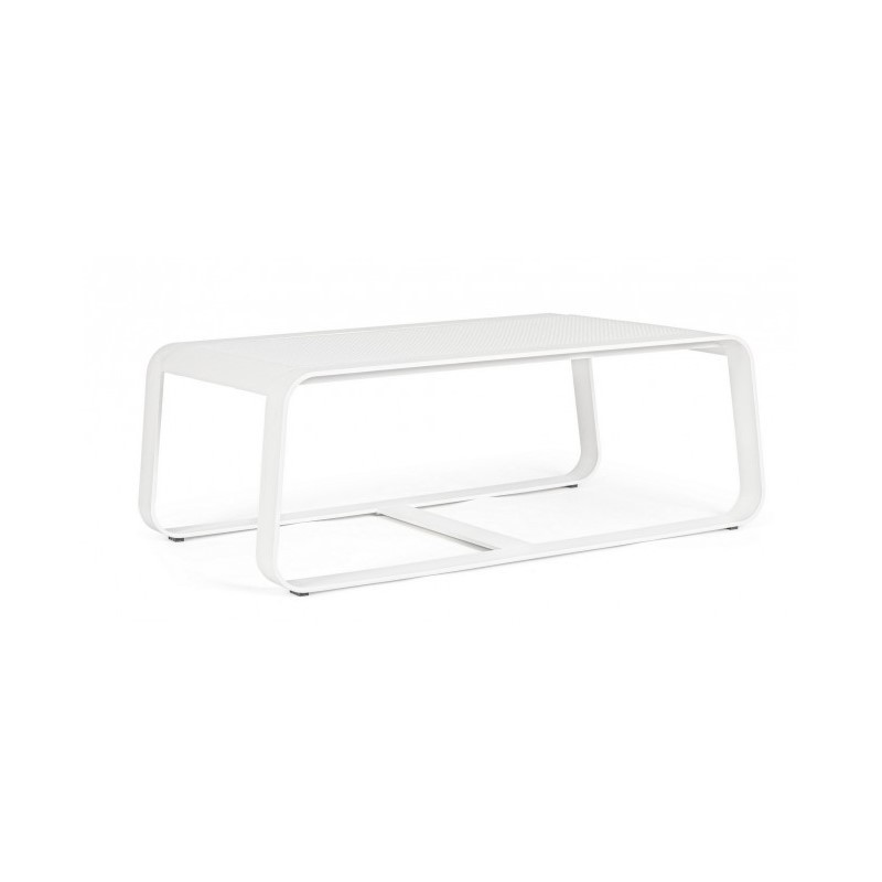 Tavolino per esterno in alluminio Bianco MERRIGAN 105x62x h38 cm - Samnite