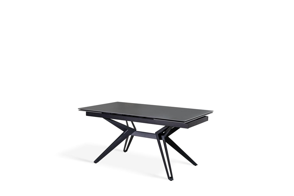 Tavolo allungabile grigio vintage - nero opaco 90 cm x 160-240  cm cm H. 76 cm - Samnite