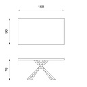 Tavolo fisso in rovere impillacciato e gambe in metallo 160x76h cm - Samnite