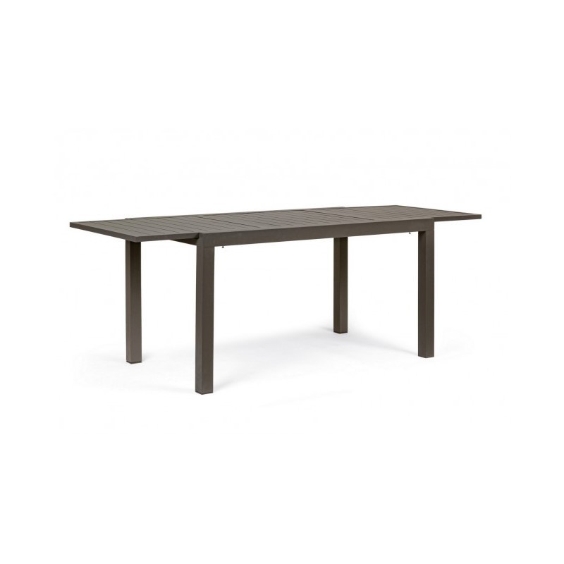 Tavolo per esterno allungabile in alluminio Caffè HILDE YK14 140-210x77x h75 cm - Samnite
