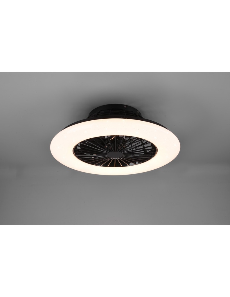 Ventilatore Lampadario Led Dimmerabile Stralsund Nero Trio Lighting - Samnite