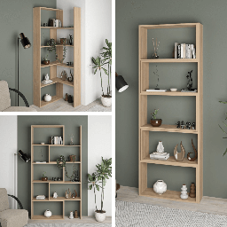 [98062] Libreria Wish estensibile angolare rovere 200h