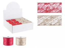 [S-B0936789] 12x Nastro Sheer Ros-Oro 4M Ass2 Disp12