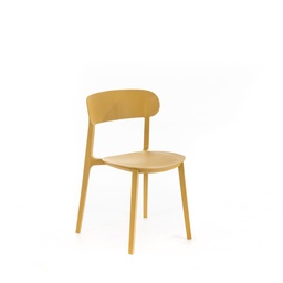 [S-OM/401/SE] Sedia elegante in polipropilene color senape, dimensioni 48x52x77.5 cm