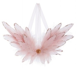 [S-B0936091] 4x Pendaglio Karol Piume Ali Rosa L