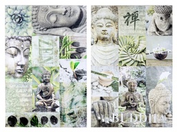 [S-B0245146] 4x Stampa Su Tela Lucida Medita Ass2 60X90