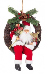 [S-B0933715] 6x Corona Babbo Tradizionale Rosso D30