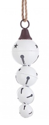 [S-B0933733] 8x Pendaglio 4F Merry Star Bell Met Bianco