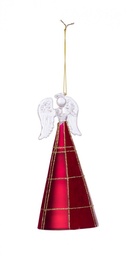 [S-B0970722] 8x Pendaglio Angelo Vt Velvety Rosso H17,7