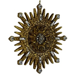 [S-V6194190000] Addobbo resina oro 16,7x2,1x17,1 cm