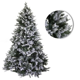 [S-V6154960000] Albero Innevato Verde Monte Cristallo con 690 Rami - 108cm di Diametro e 150cm di Altezza