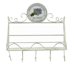 [S-V6214580000] Appendino Metallo Lavanda 5 Posti con Mensola 37,5x13h37