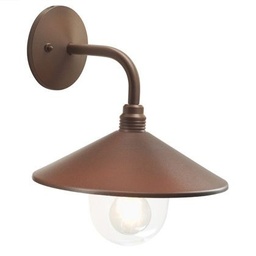 [S-SOV158/36] Applique in Corten con Diffusore in Vetro Trasparente - Altezza Max 105mm - Potenza Massima 60W