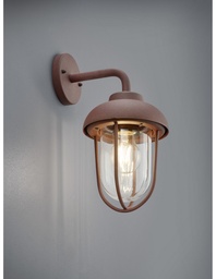 [S-TRIO202760124] Applique Lanterna Ruggine e Paralume Vetro IP44