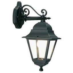 [S-SOV988/06] Applique Media in Basso E27 Linea Old Nero - Lampada da Parete in Alluminio Pressofuso con Diffusori in Vetro Trasparente - Altezza Massima 170mm - Potenza Massima 60W - IP43