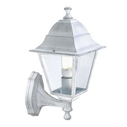 [S-SOV952/37] Applique in alluminio pressofuso con diffusori in vetro trasparente - Bianco/Argento