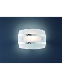 [S-TRIO208700189] Applique Rettangolare Vetro Bianco Argento Nikosia Trio Lighting