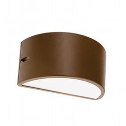 [S-SOV474/36] Applique in alluminio pressofuso con diffusore opalino - Altezza lampada: 145mm - Potenza massima: 60W corten