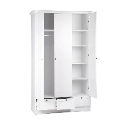 [97316] Armadio Landwood18 bianco tre ante e tre cassetti