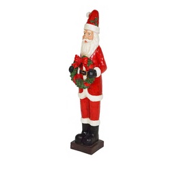 [S-V6318390000] Statuetta Babbo Natale in Resina Rossa 31,5x25,5x120 cm