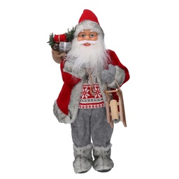 [S-V6163520000] Babbo Natale Tessuto con Slitta Rosso 60x0x0 cm