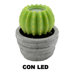 [S-V5506600000] Candela Led Cactus con vaso fontana 23x28 cm