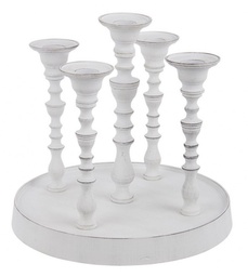 [S-B0186231] Candelabro Kylie 5F Bianco C-Base H22