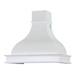 [S-ART896025] Cappa cucina rustica bianca FAMILY con cornice in legno intarsio cm 90