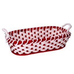 [S-V9381310000] Cesta ovale in vimini rosso 55x43x13 cm