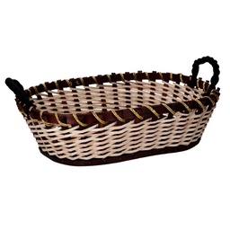 [S-V9379140000] Cesto in vimini ovale noce crema 50x38x13 cm