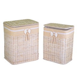 [S-V1920950000] Cestone in rattan naturale rettangolare 46x36h59 cm
