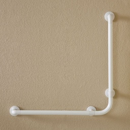 [S-FZ100551] Corrimano angolare di sicurezza 78 x 78 cm per disabili colore bianco