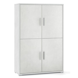 [S-ODB834OSOSK] Credenza quattro ante quattro ripiani in legno Bianco Ossido 108x41x h161 cm