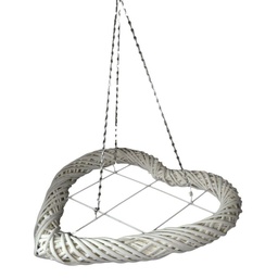 [S-V6043600000] Cuore in vimini bianco 50x50 cm