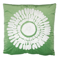 [S-V2509880000] Cuscino tessuto fiore bianco verde quadro 45x45 cm