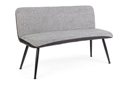 [S-B0733281] Divano 2 posti tessuto grigio Louis 142 x 47 x 88h